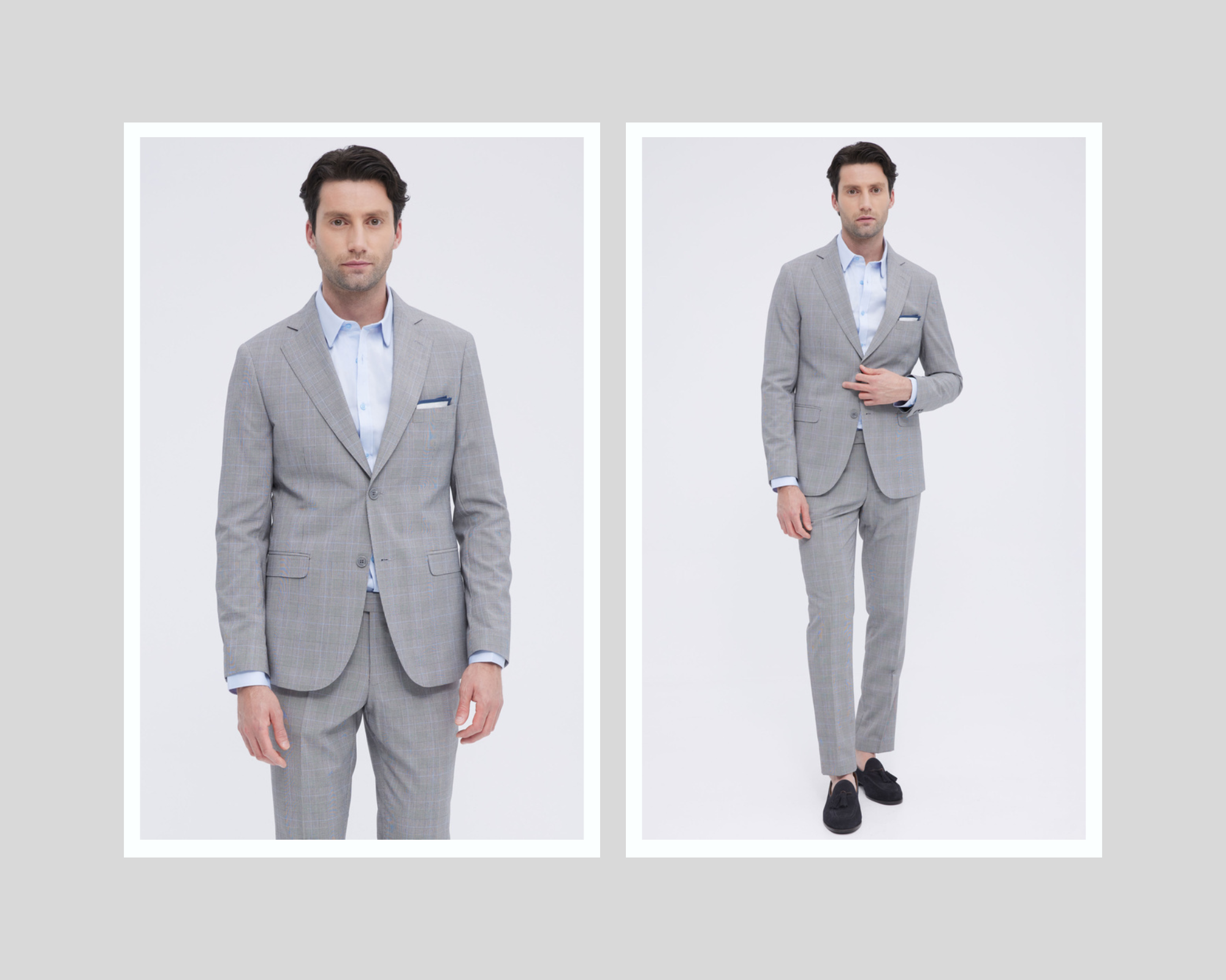 Suit Slim Fit Gray In Prince De Galles