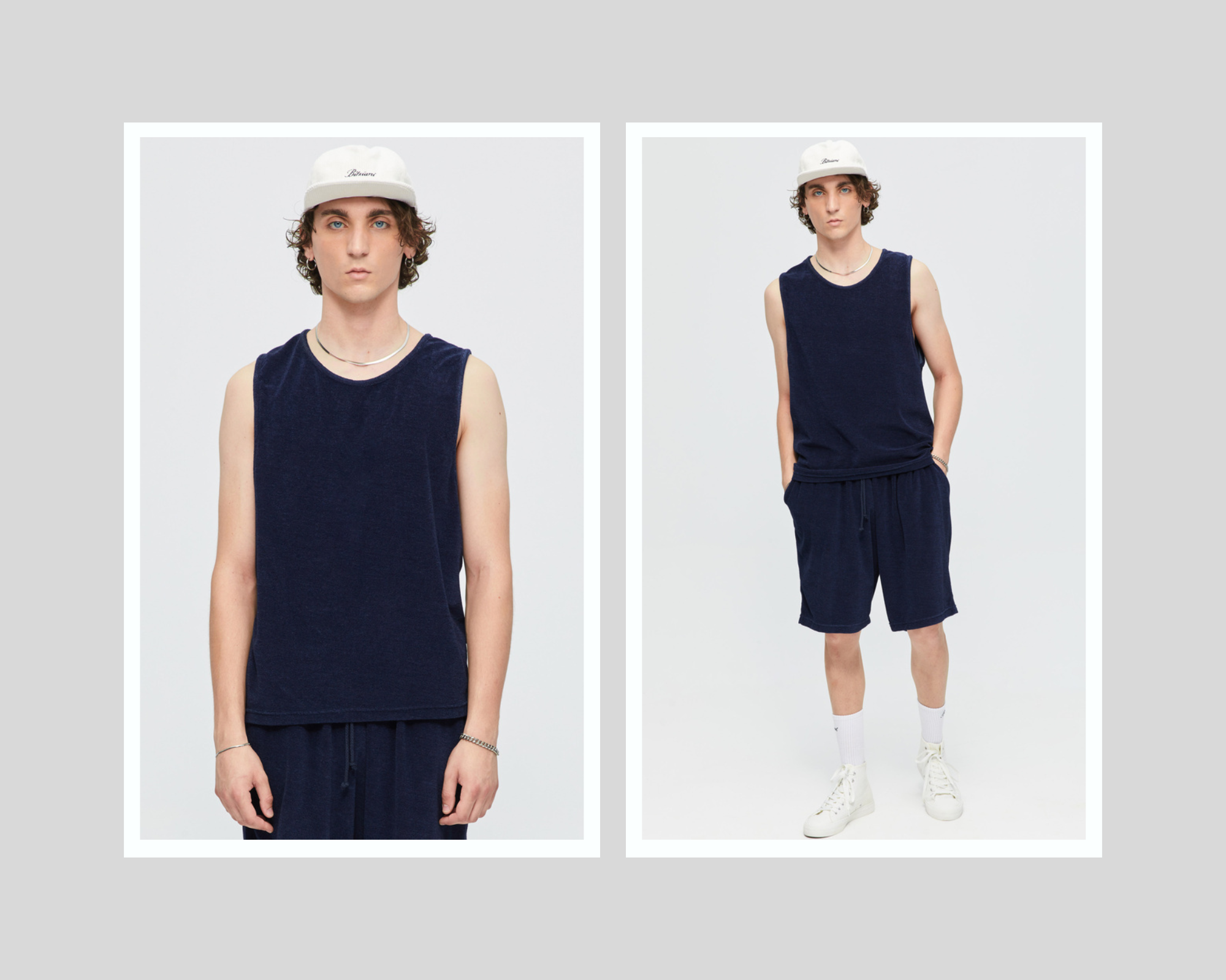 Sleeveless Terry In Indigo