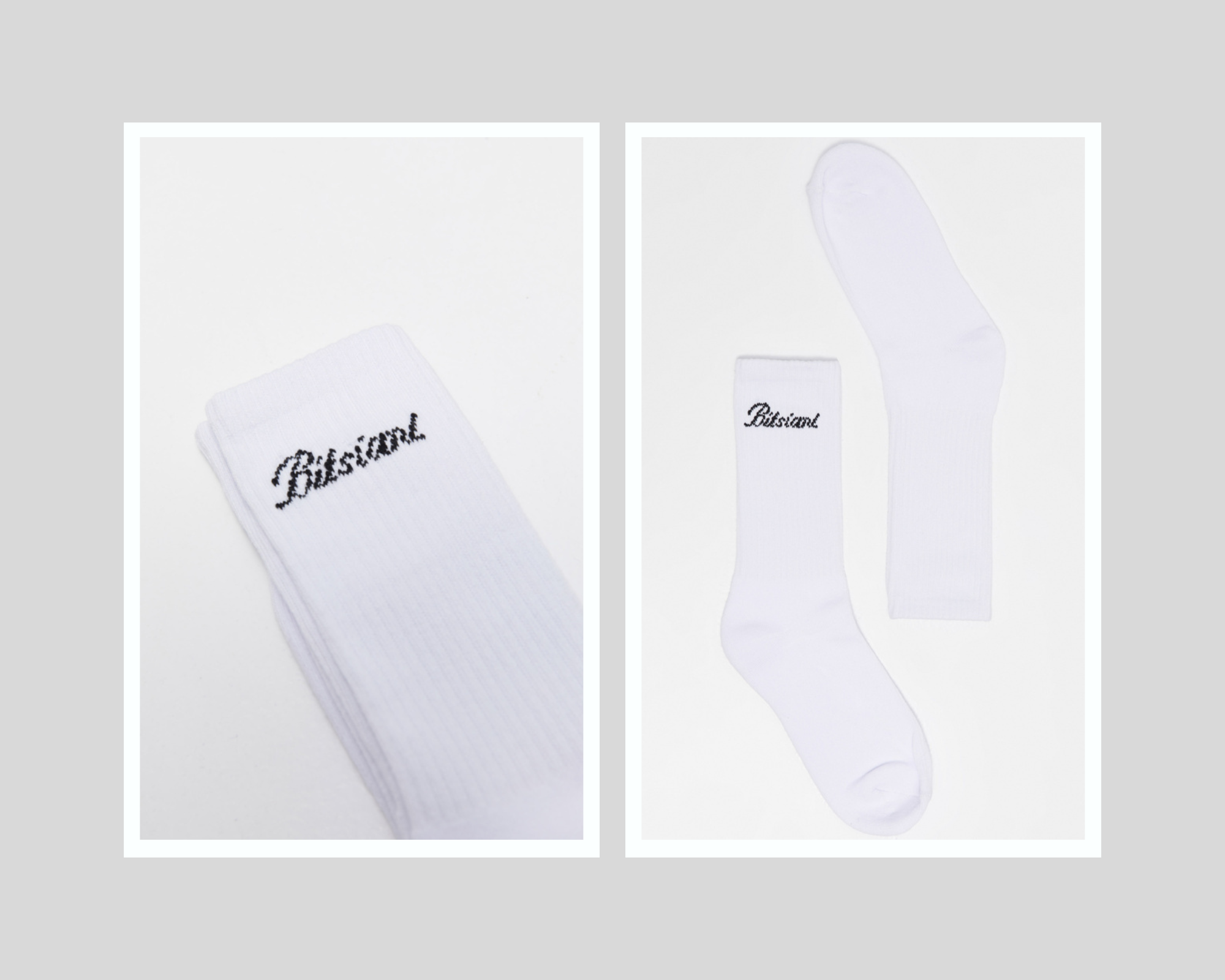 White Athletic Socks In Bitsiani Logo