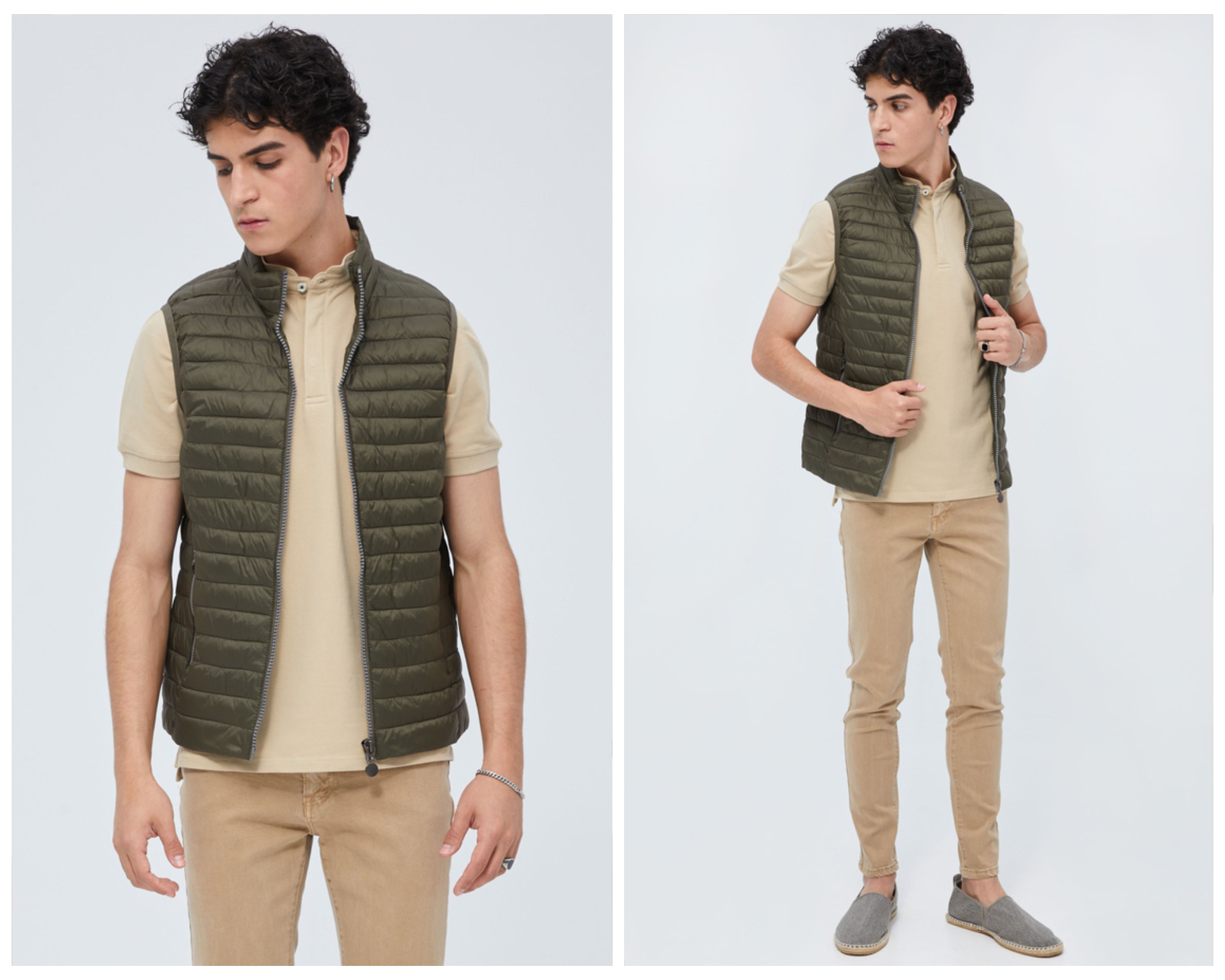 Puffer Gillet In Olive