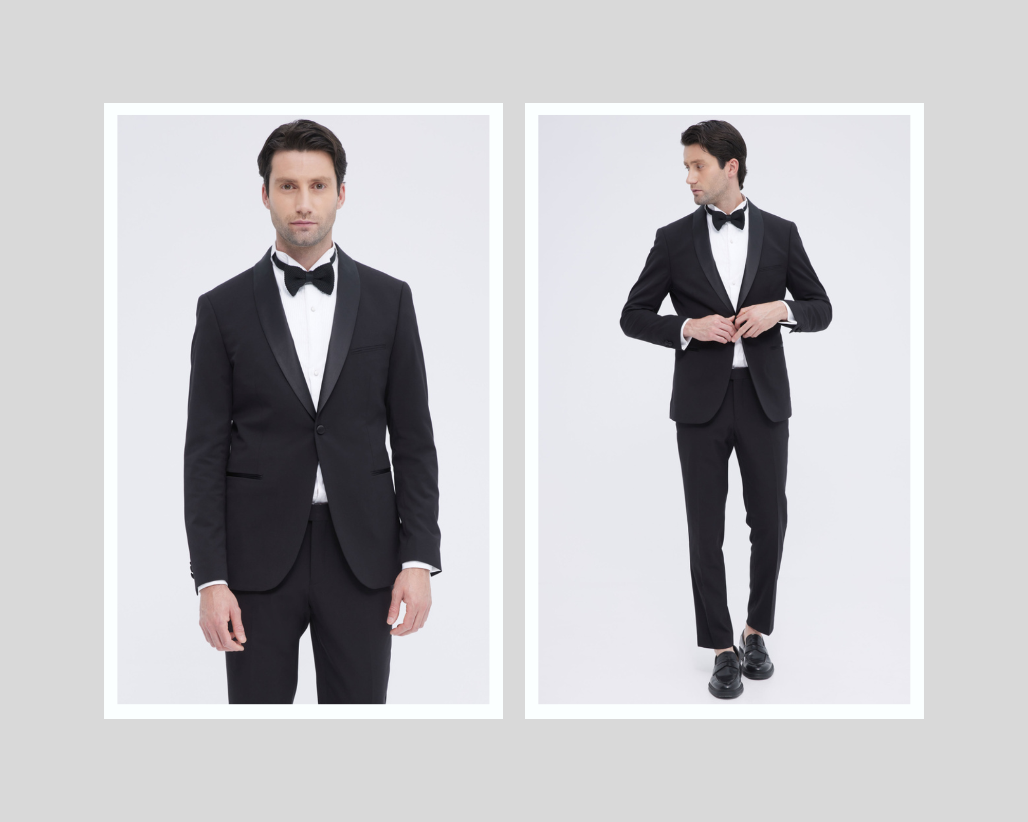 Μαύρο Tuxedo Σε Στενή Γραμμή