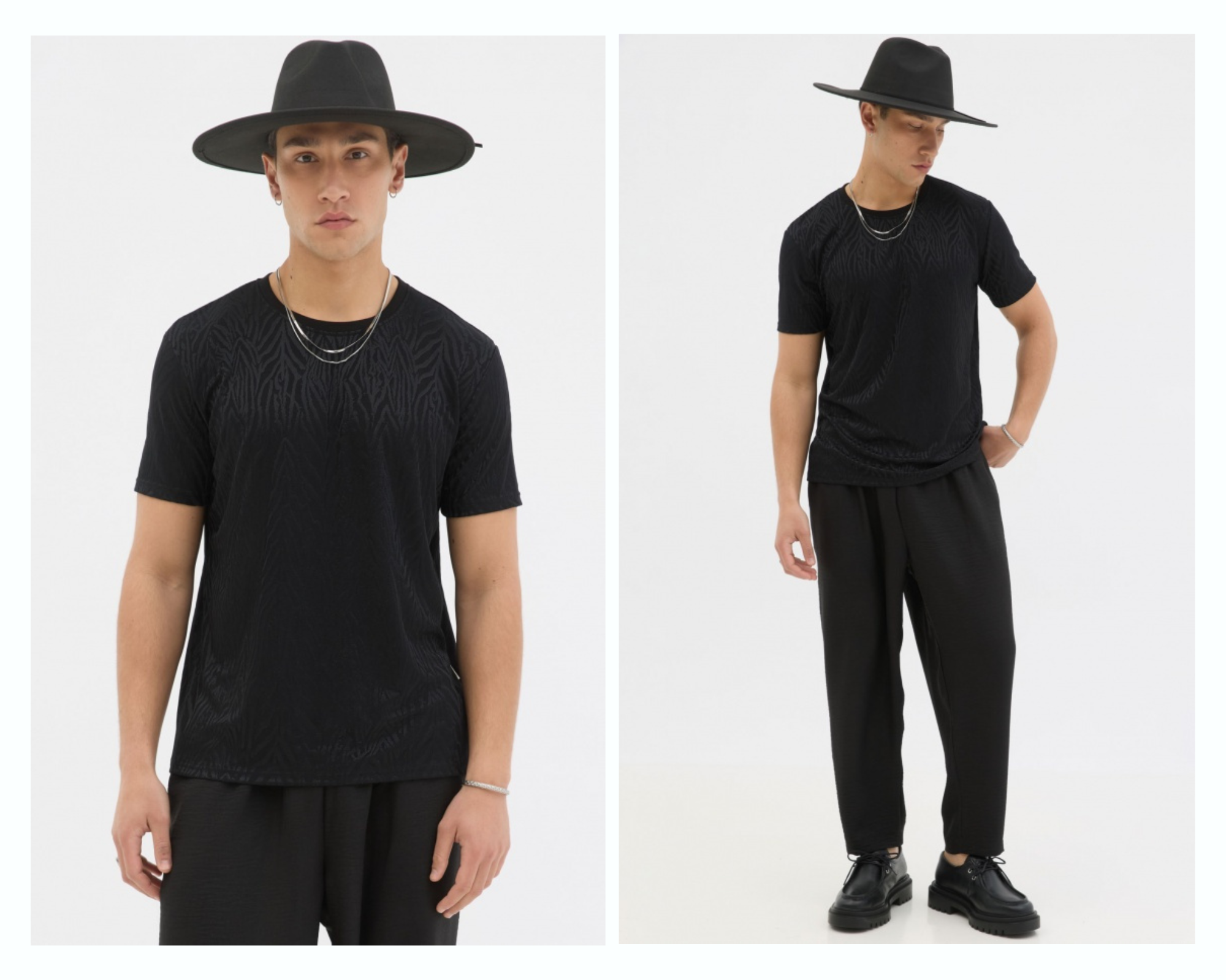 Μπλουζάκι Unisex Μαύρο Βαμβακερό Σε Animal Print