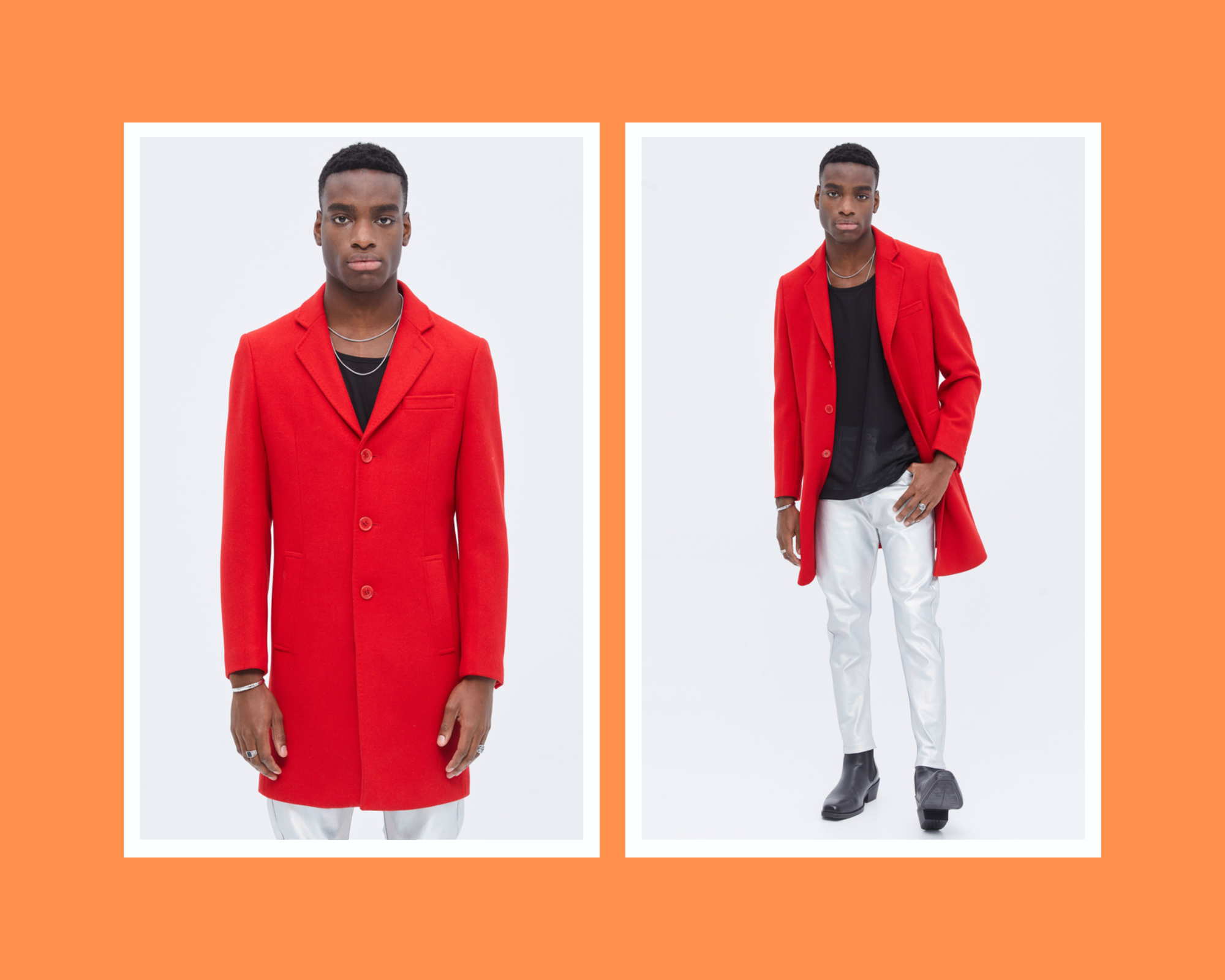 Red 3-Buttoned In Wool