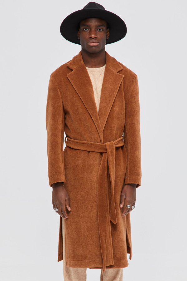Coat Camel In Relaxed Fit With Belt