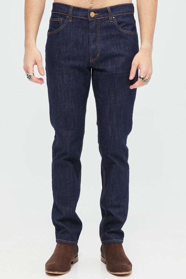 Jeans: Blue Dark Washed In Regular Fit