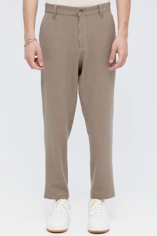 Trousers: Classic Twill Checked In Relaxed Fit