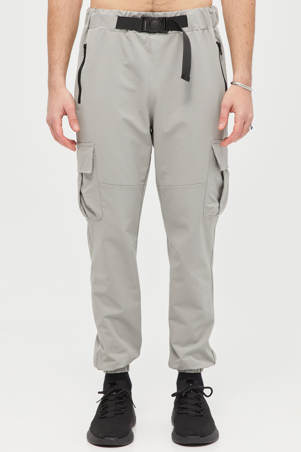 Trousers Gray Tech Cargo In Fitted Cuffs