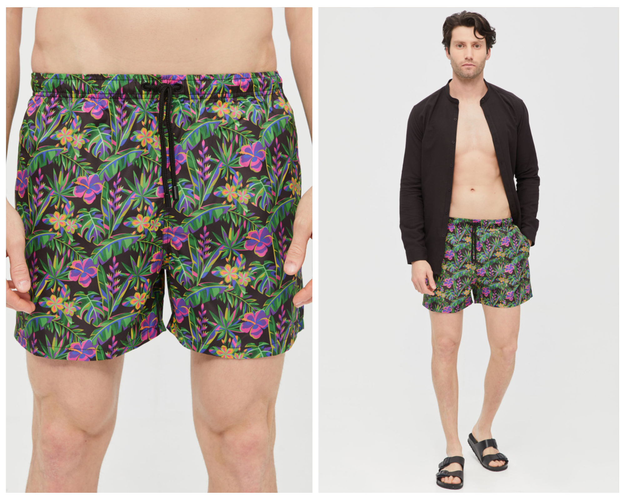 Multicolored Swim Shorts In Floral Print