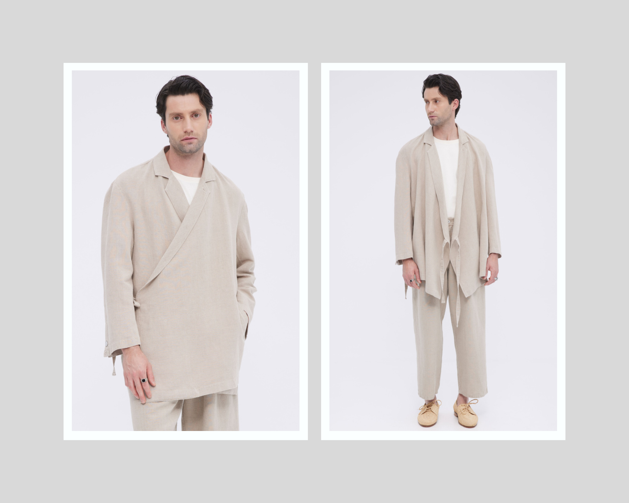 Sand Linen Crossed In Relaxed Fit