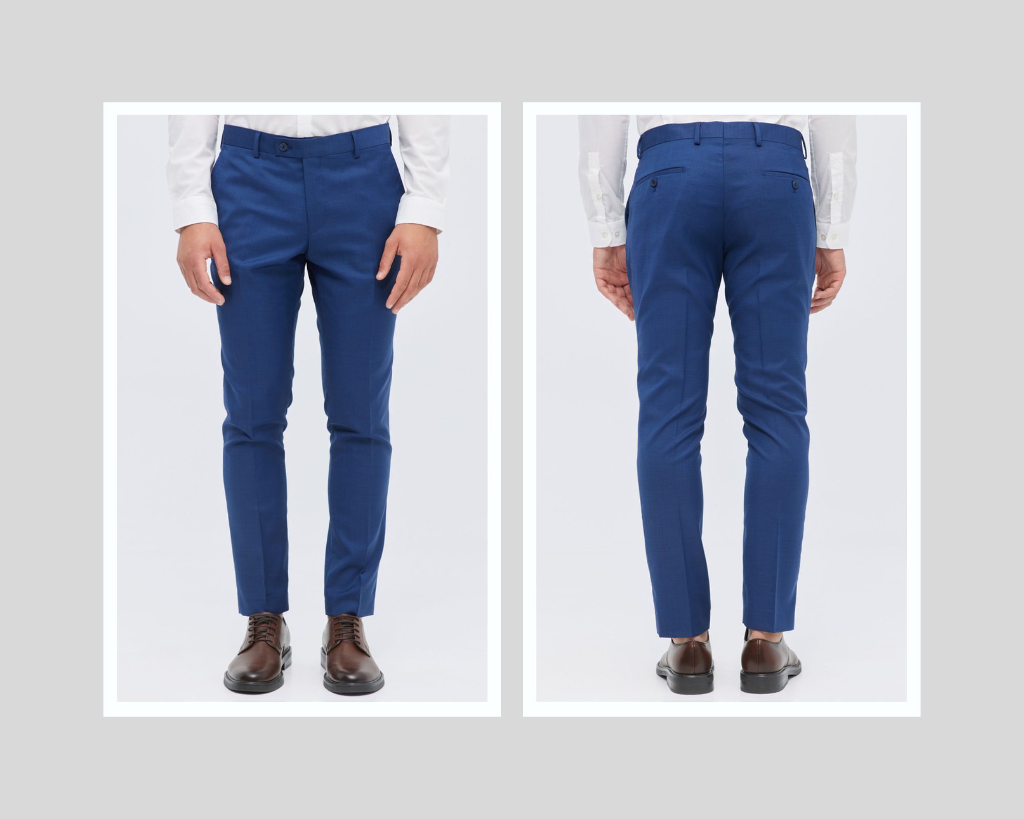 Trousers Classic Blue Wool In Slim Fit