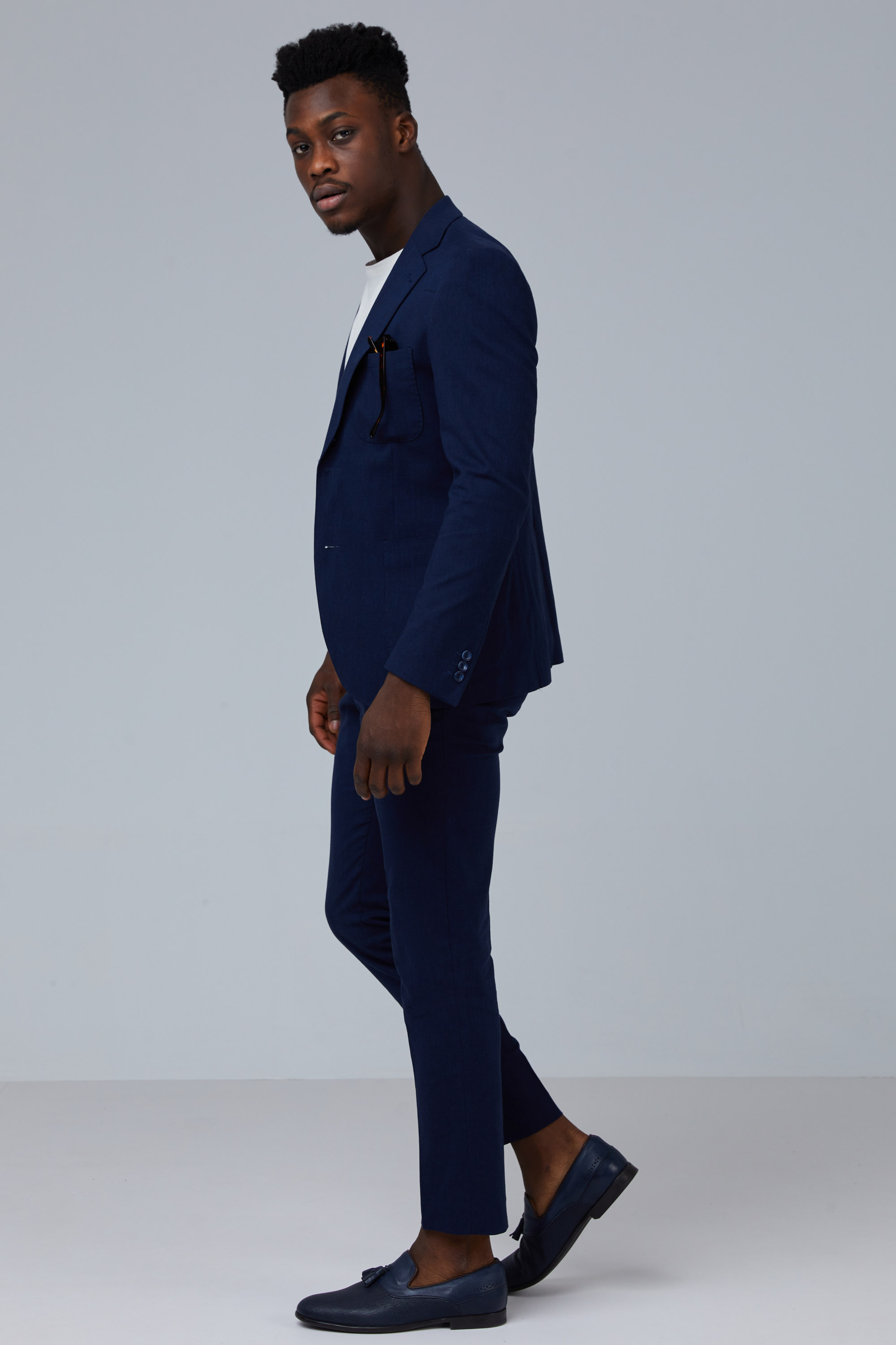 Blue Navy Suit With External Pockets In Slim Fit | Aristoteli Bitsiani