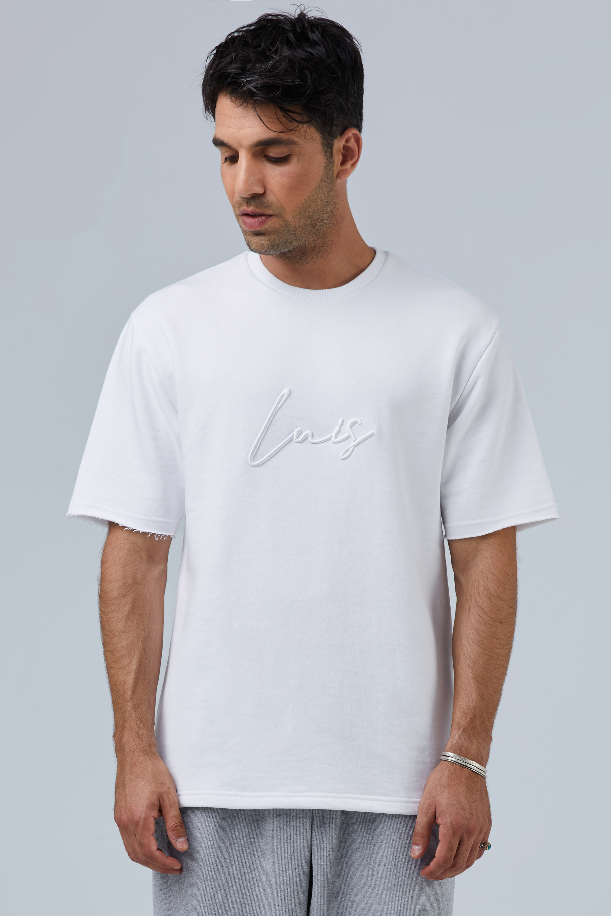 Luis Project T-Shirt With 3D Embroidery In White | Aristoteli Bitsiani