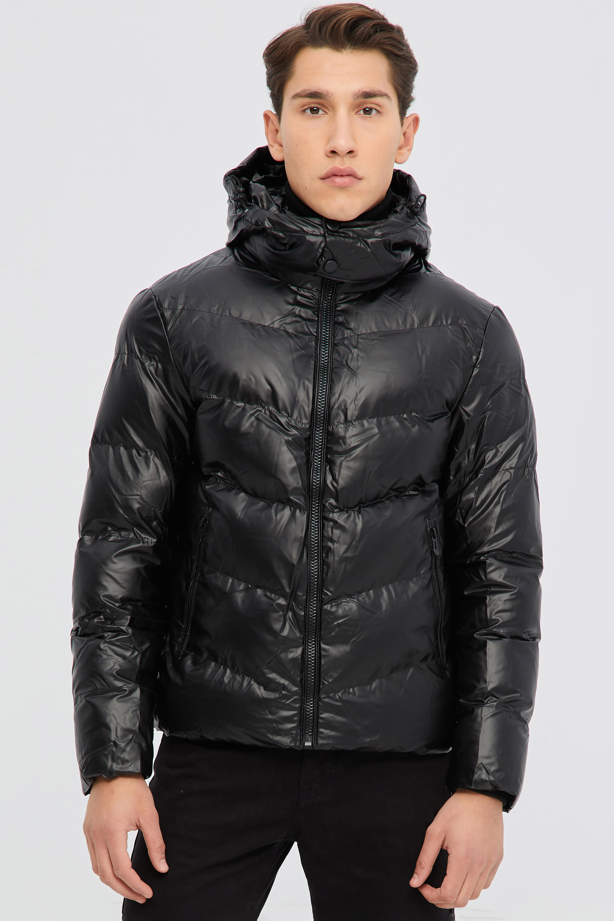 Black Puffer Jacket In Detachable Hood | Aristoteli Bitsiani