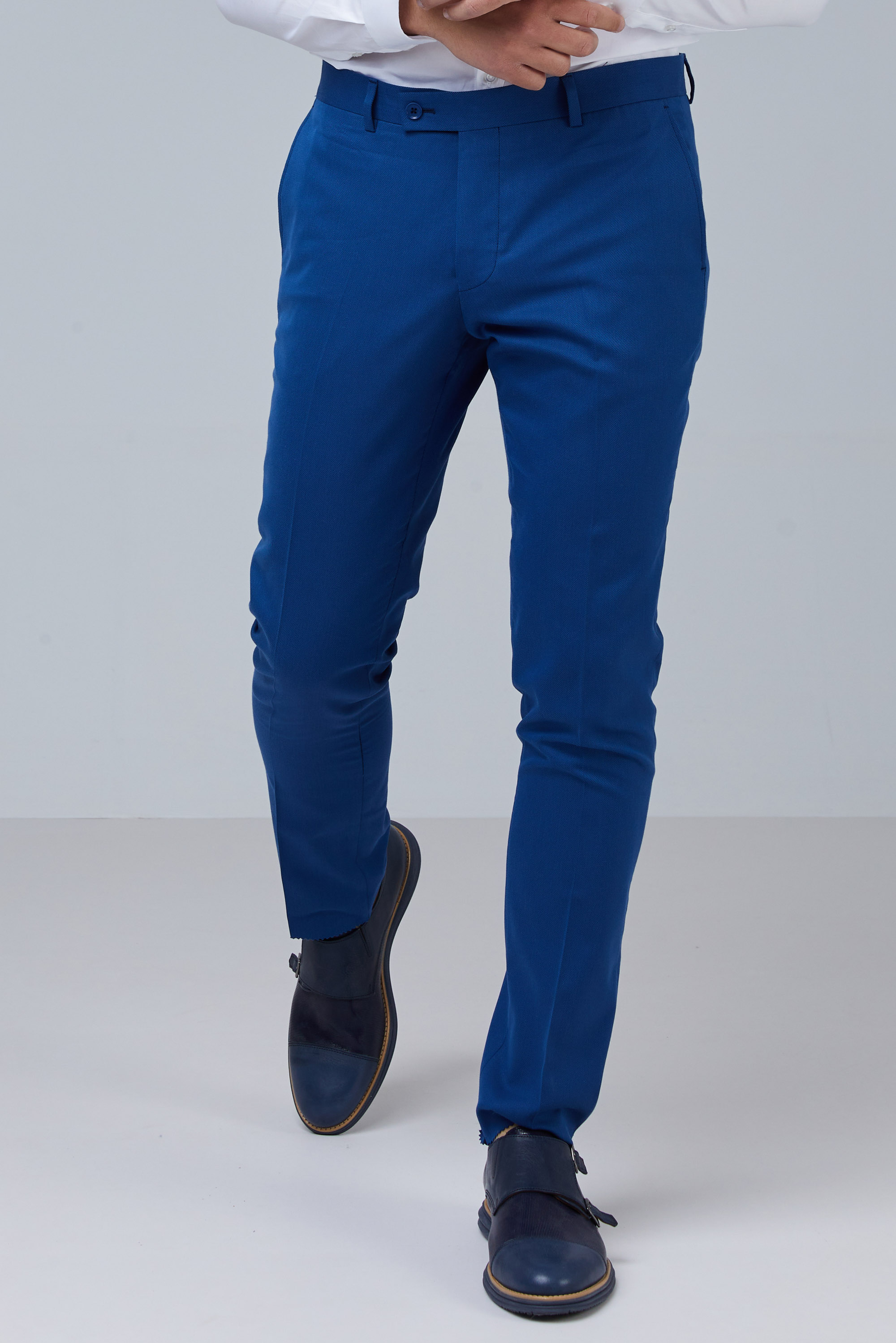 Blue Royal Cotton Trousers In Slim Fit | Aristoteli Bitsiani