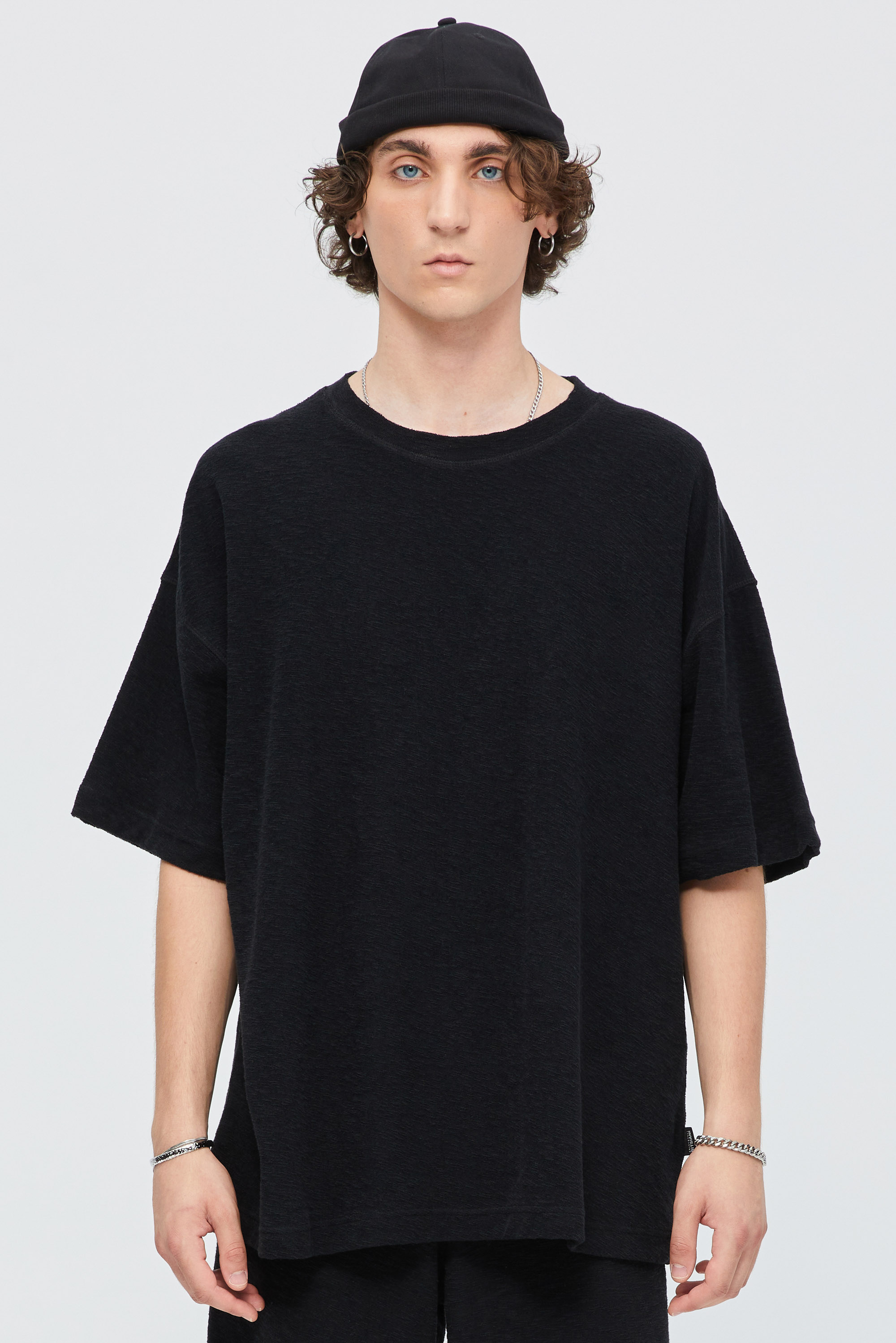 Oversized Terry T-Shirt With Drop Shoulder In Black | Aristoteli Bitsiani