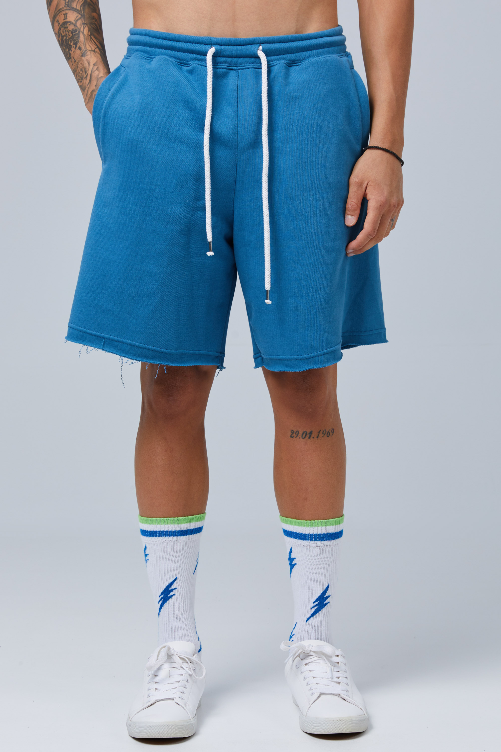 Blue Sweat Shorts In Regular Fit | Aristoteli Bitsiani