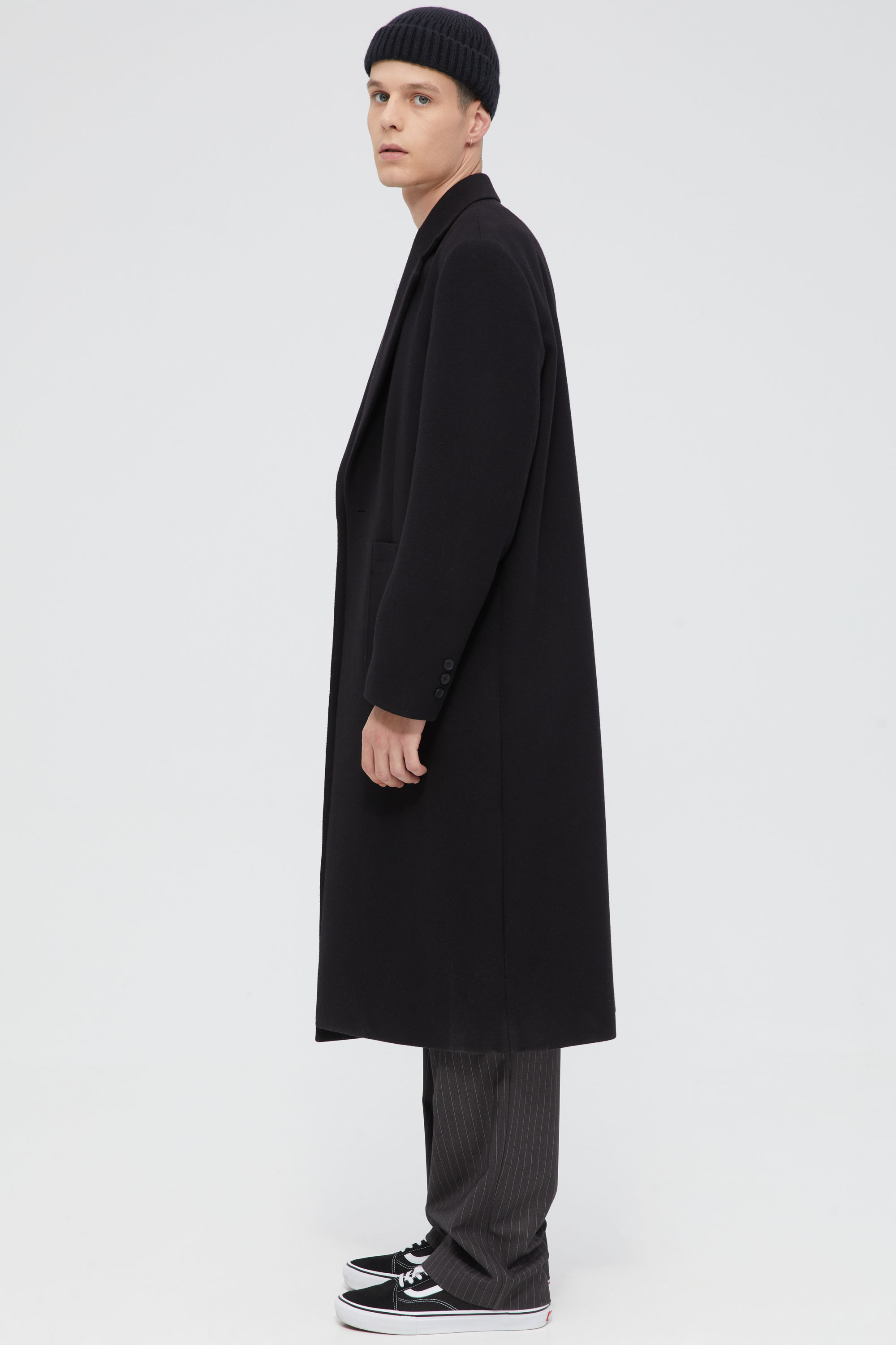 Black Wool Coat In Relaxed Fit | Aristoteli Bitsiani