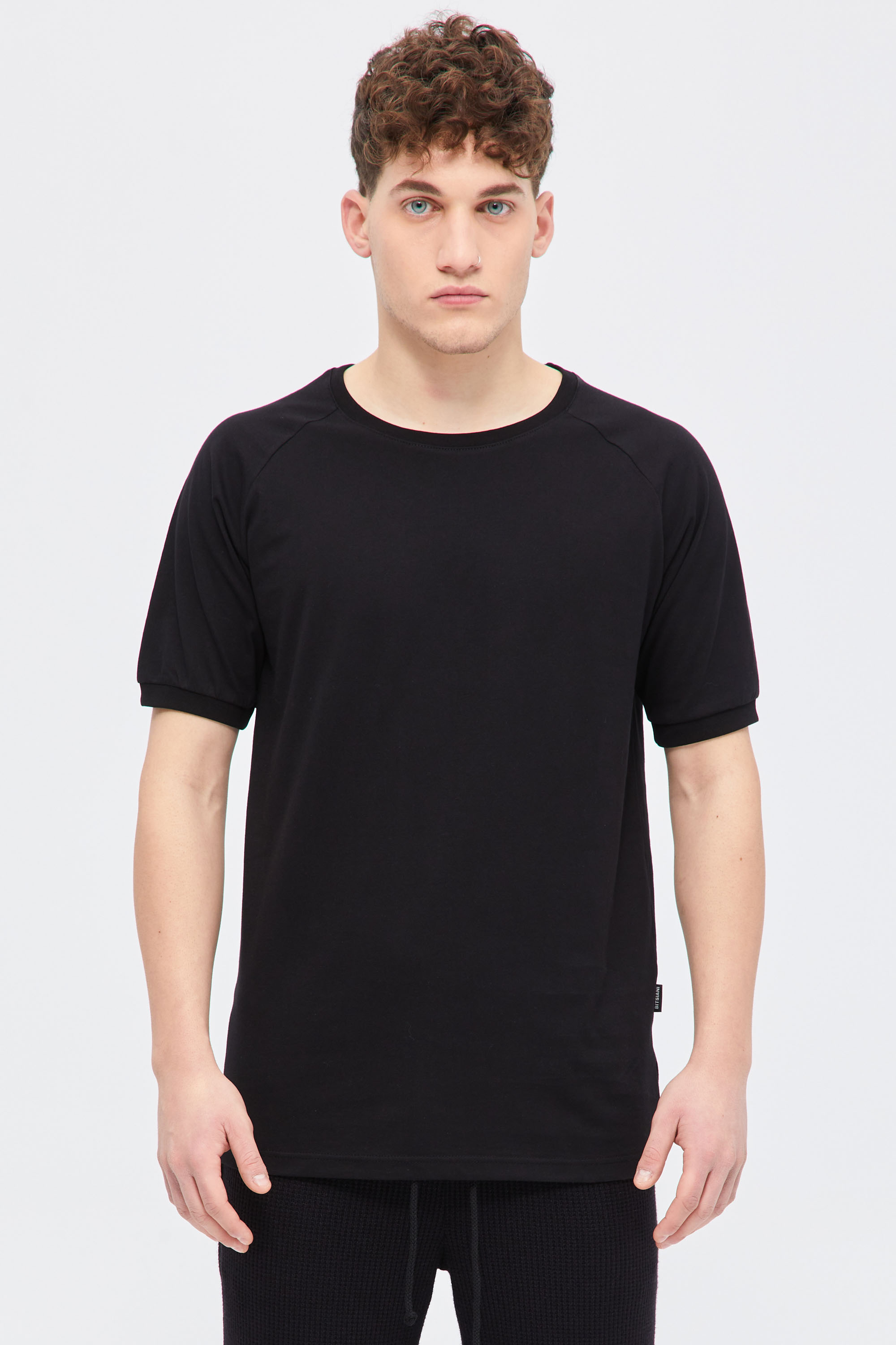 Black Raglan Sleeve T-Shirt In Slim Fit | Aristoteli Bitsiani