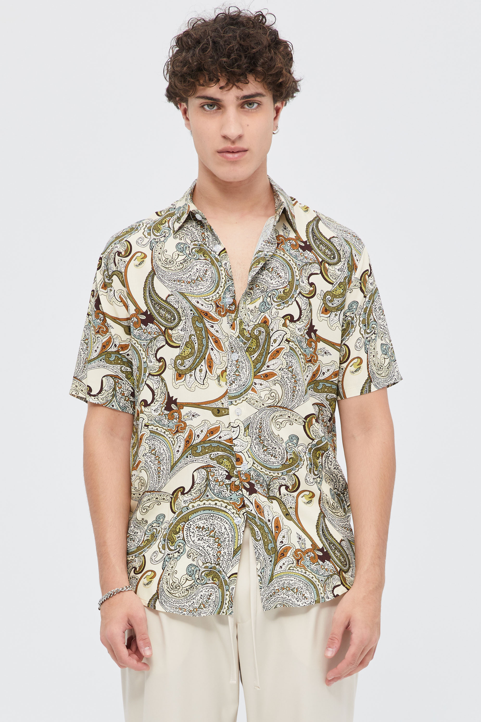 Short Sleeve Multicolored Shirt In Paisley Design | Aristoteli Bitsiani