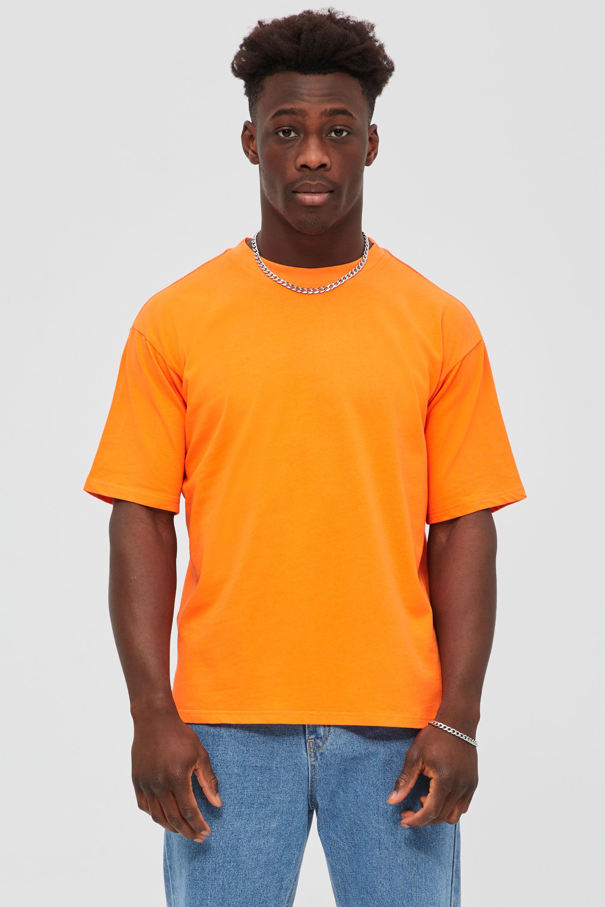 Heavy Weight Cotton T-Shirt In Orange | Aristoteli Bitsiani