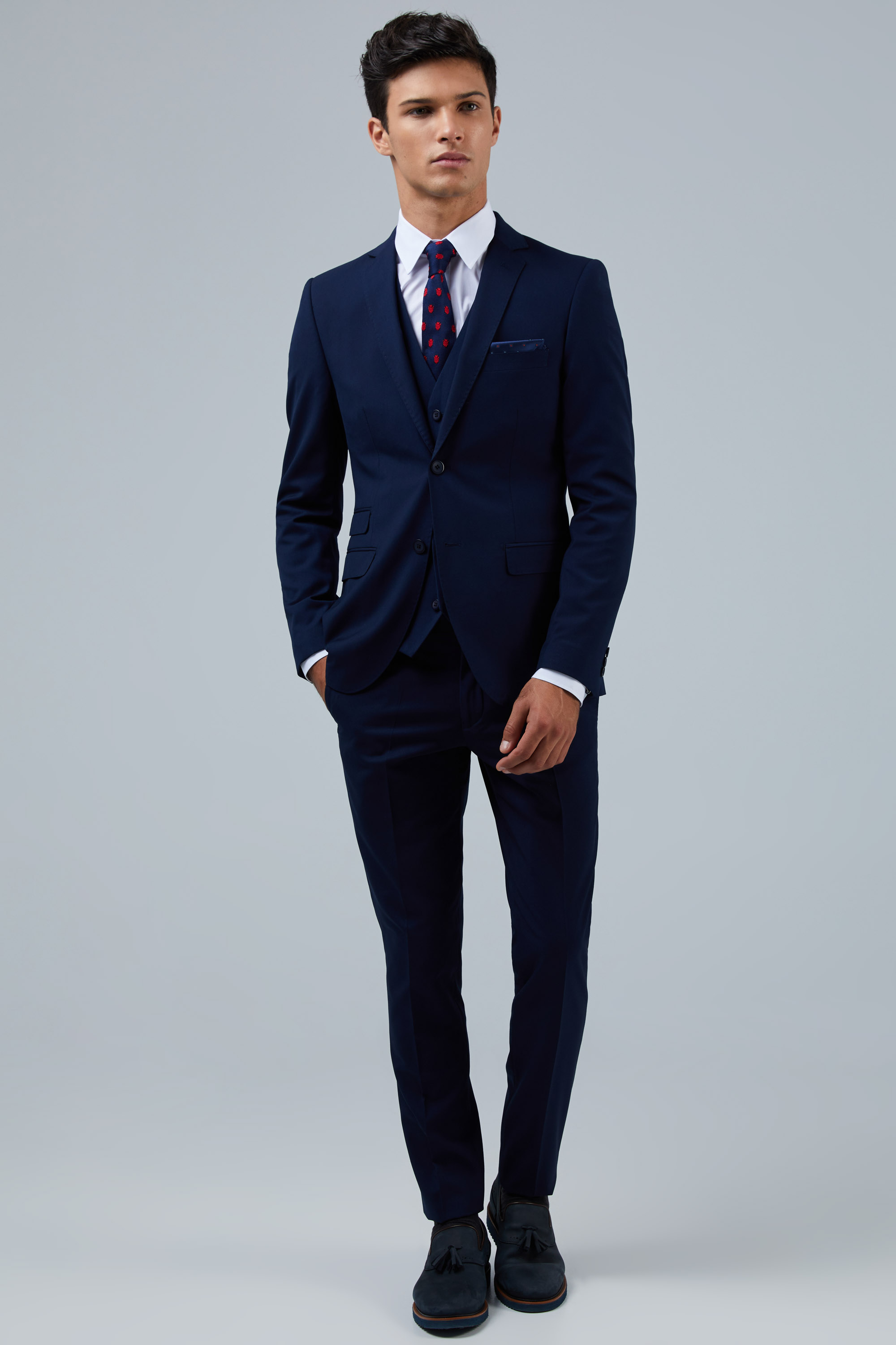 Elastic Blue Suit In Slim Fit | Aristoteli Bitsiani