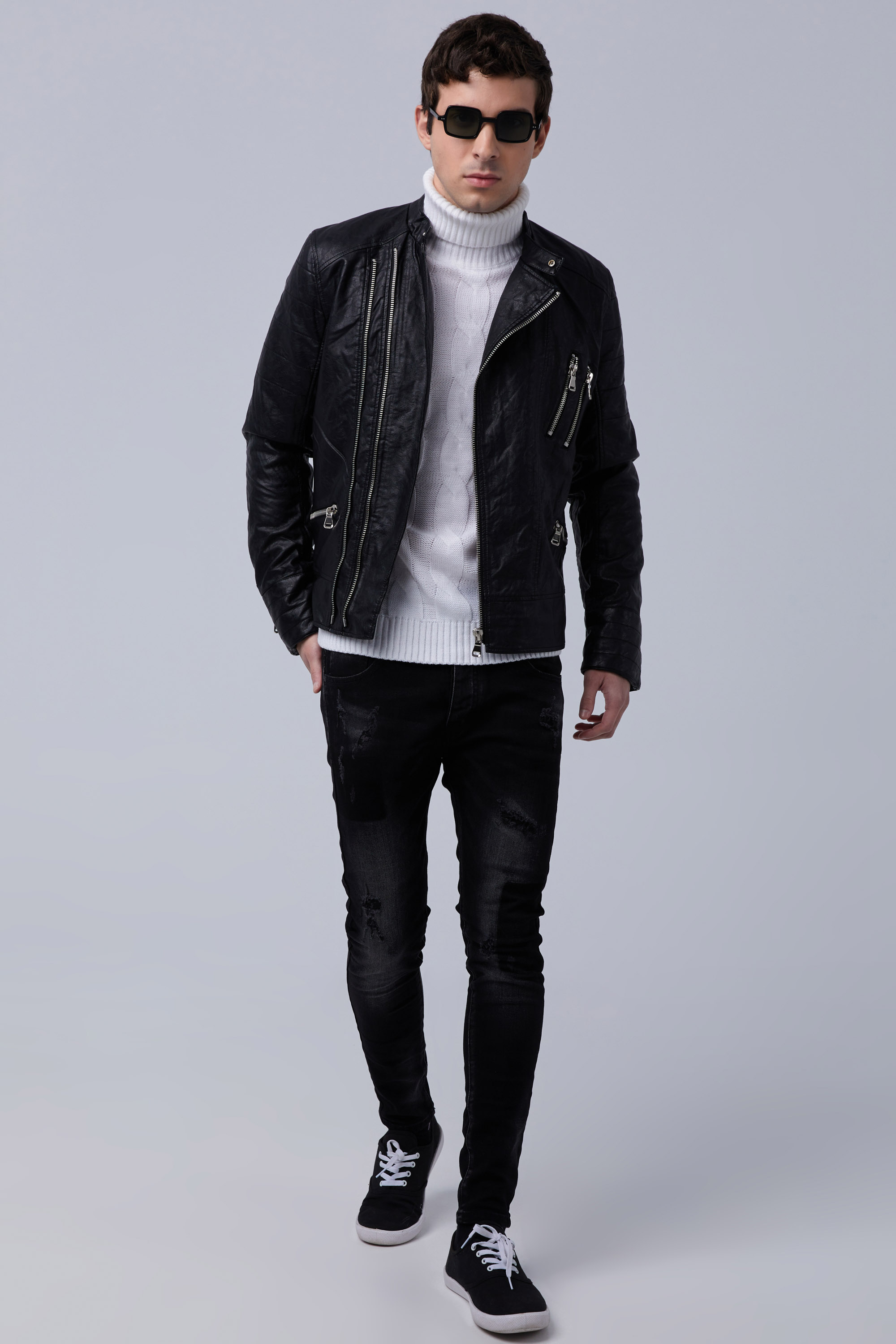 Black Perfecto Jacket In Vegan Leather | Aristoteli Bitsiani