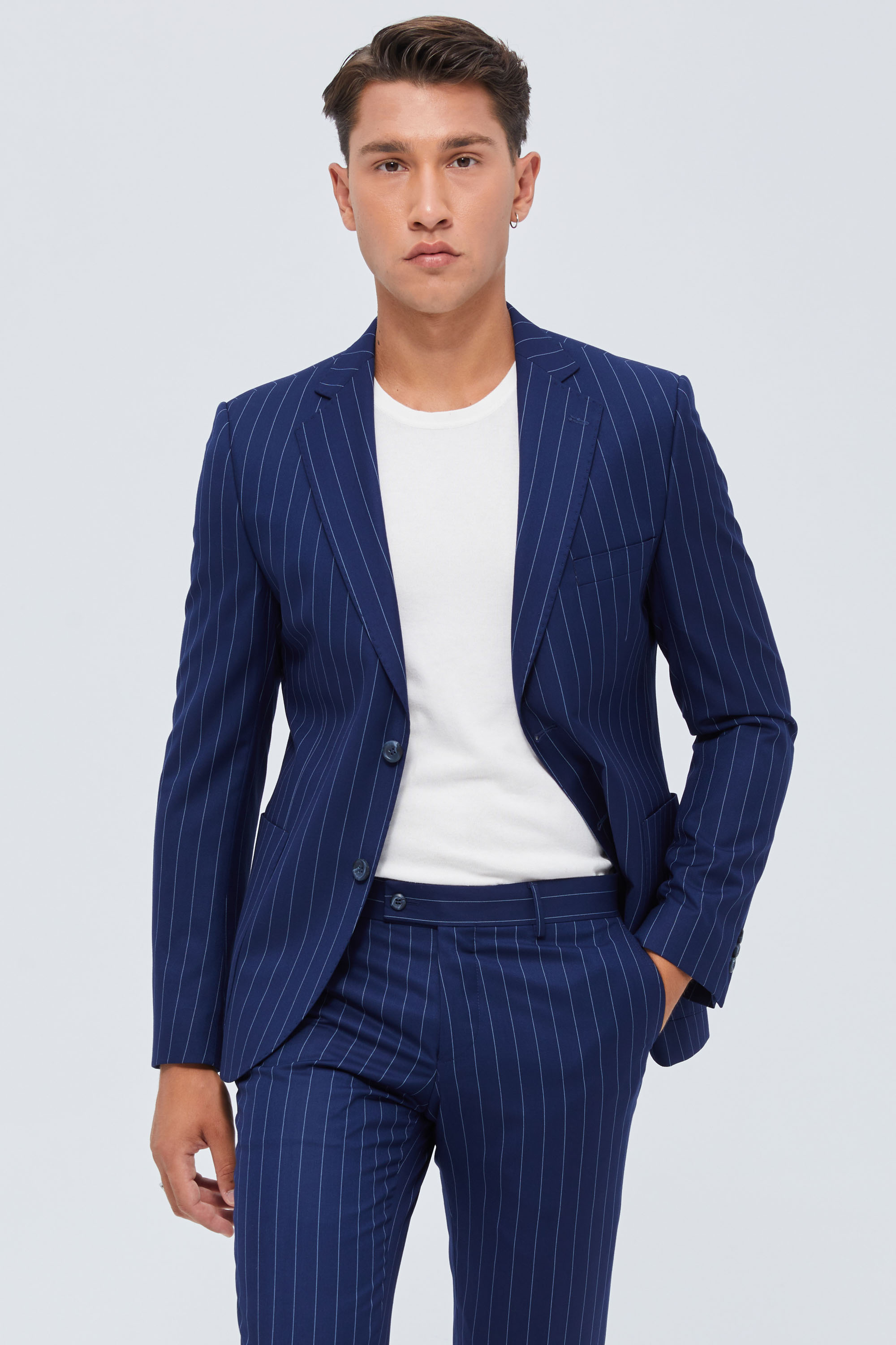 Sapphire Blue Striped Suit – Sartieri
