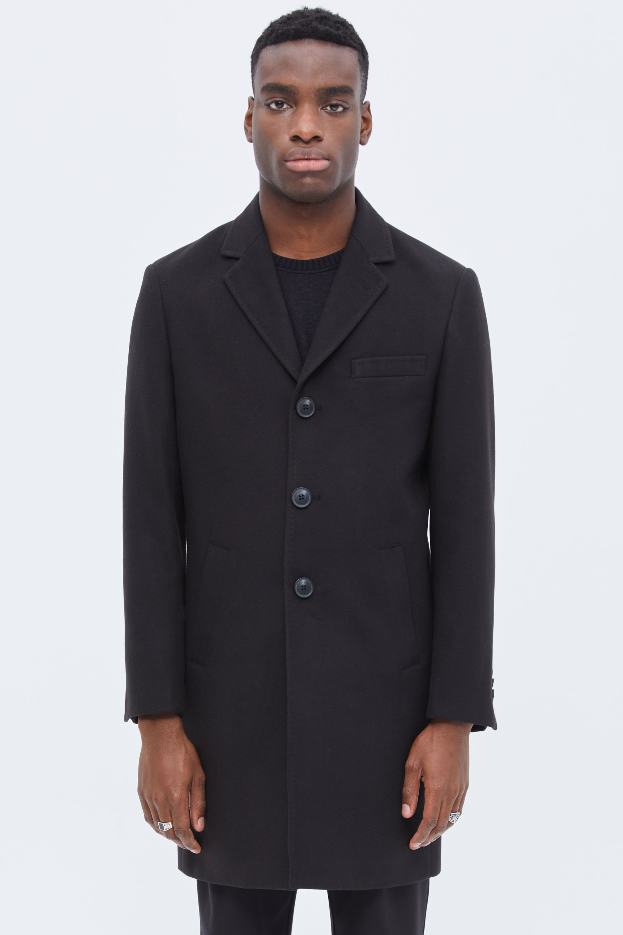 Black 3-Buttonned Coat In Wool | Aristoteli Bitsiani