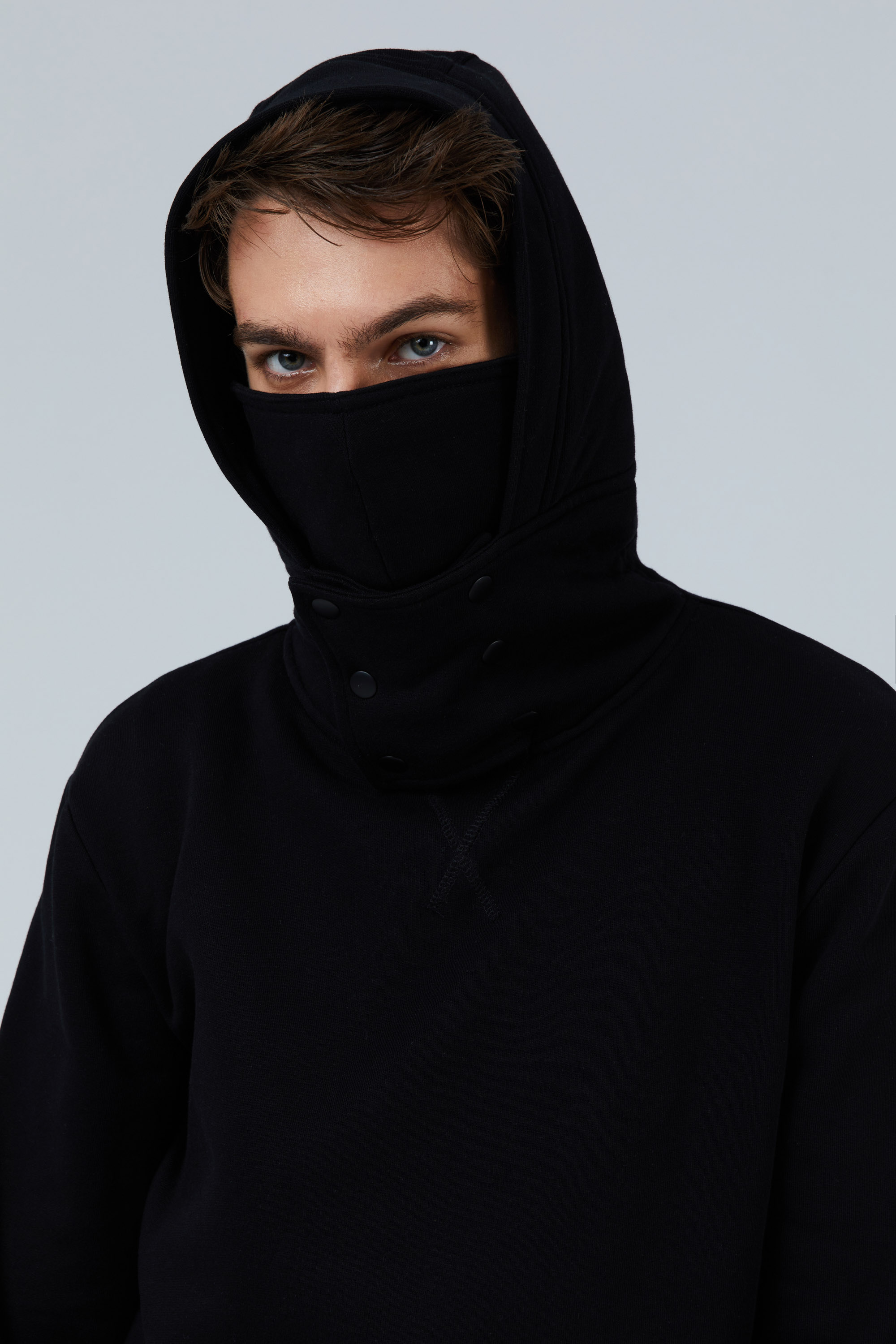 Oversized Black With Detachable Face Cover