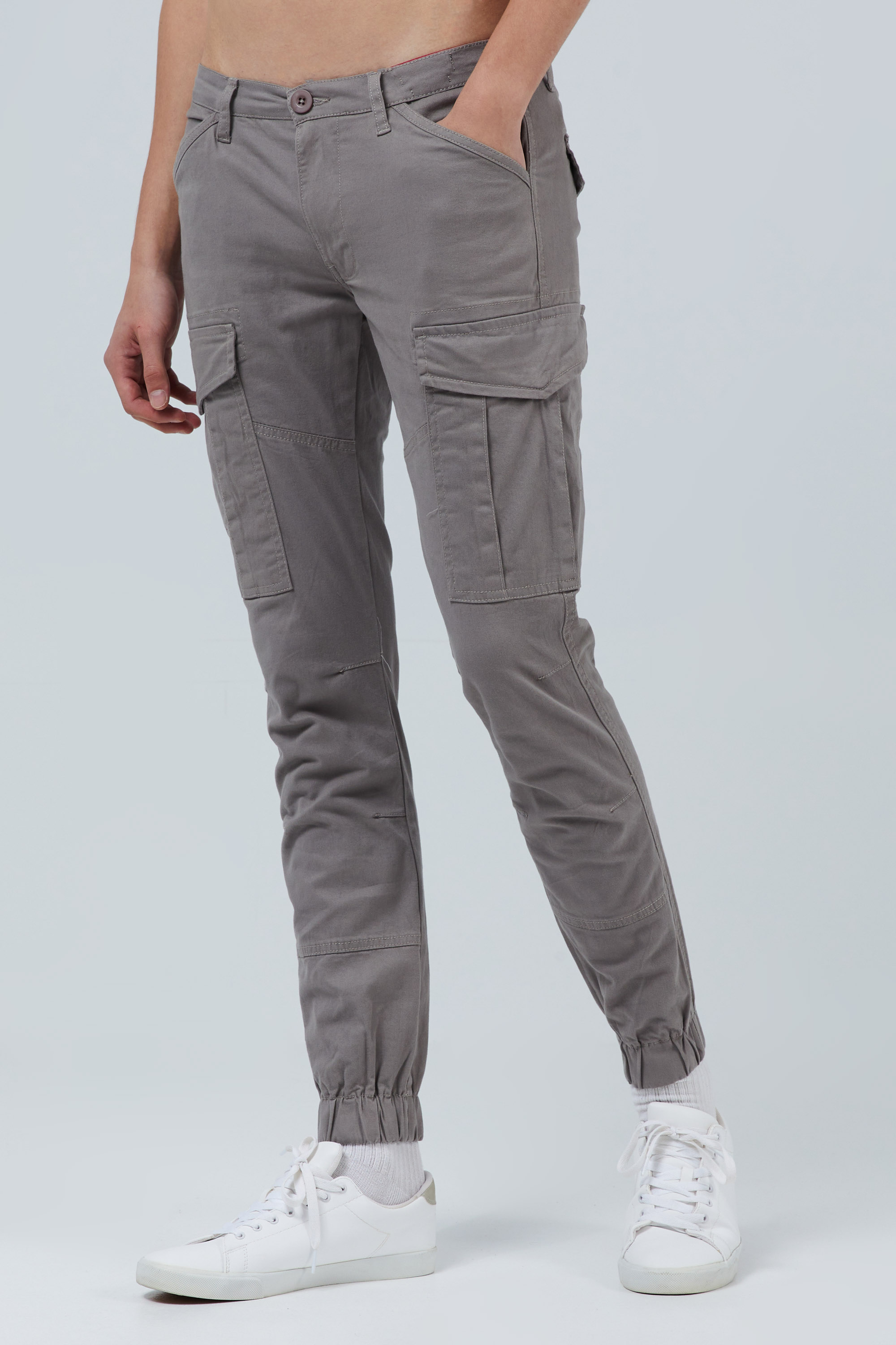 Cuffed Cargo Trousers In Gray | Aristoteli Bitsiani