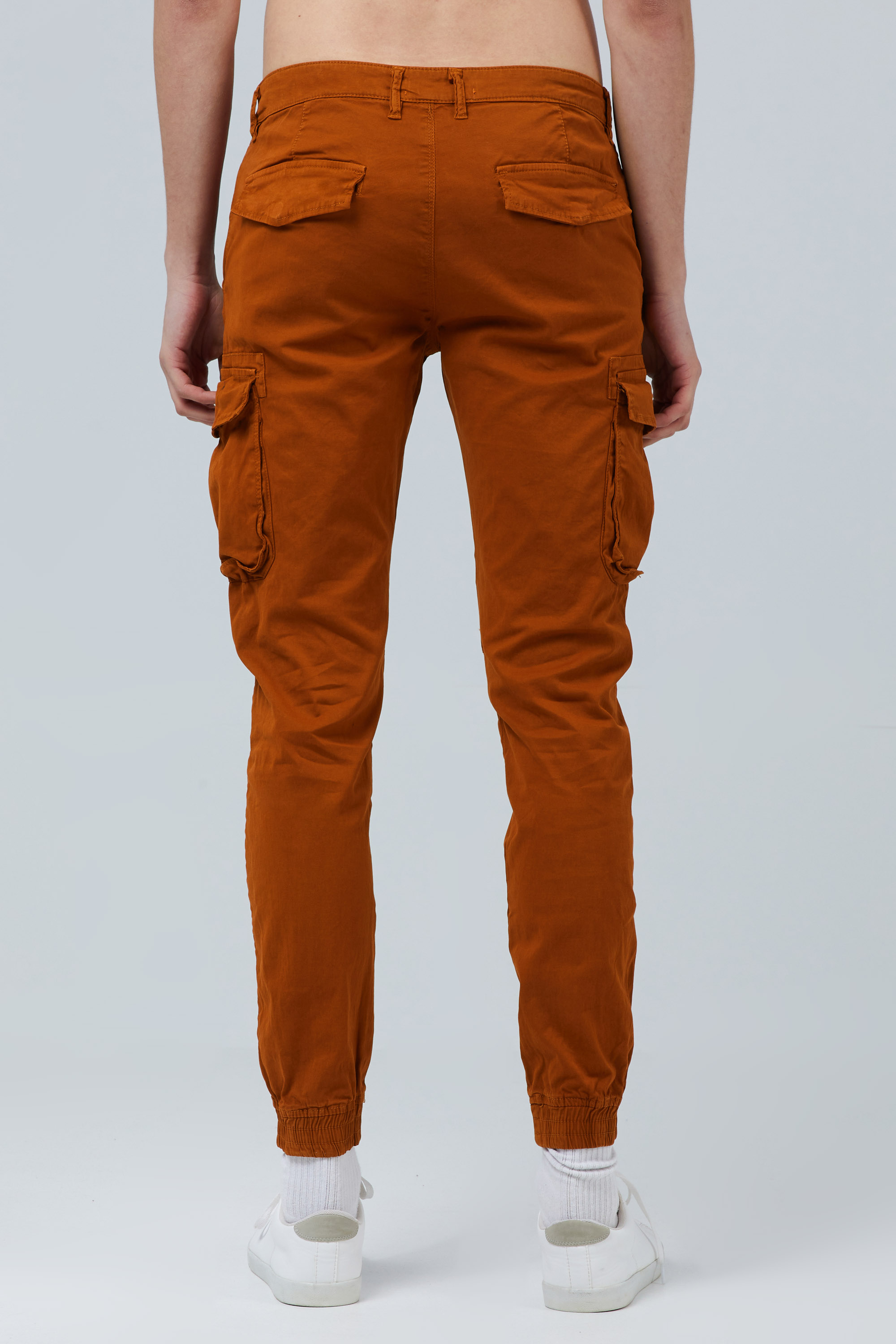 Cuffed Cargo Trousers In Orange | Aristoteli Bitsiani