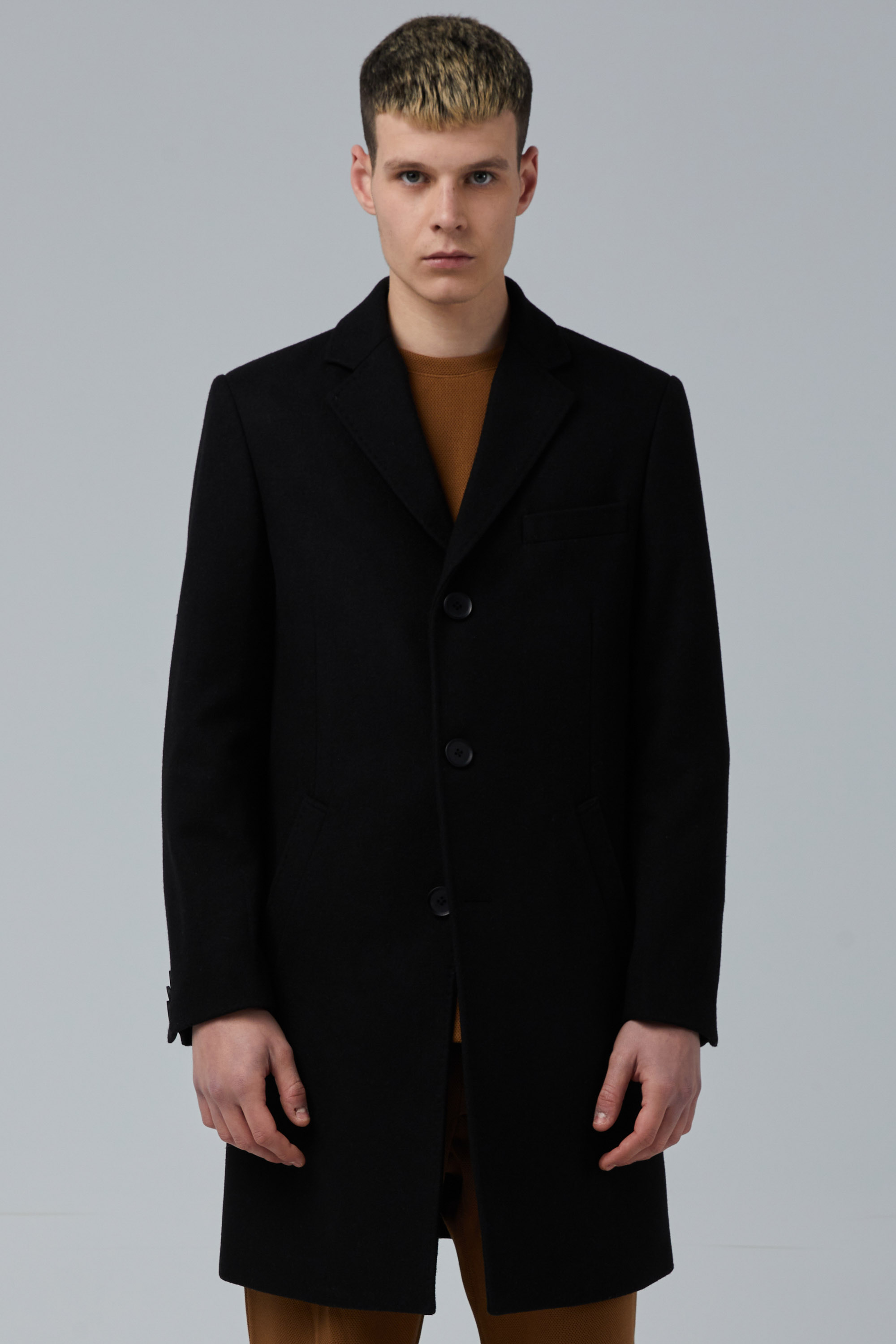 Black 3-Buttonned Coat In Wool | Aristoteli Bitsiani