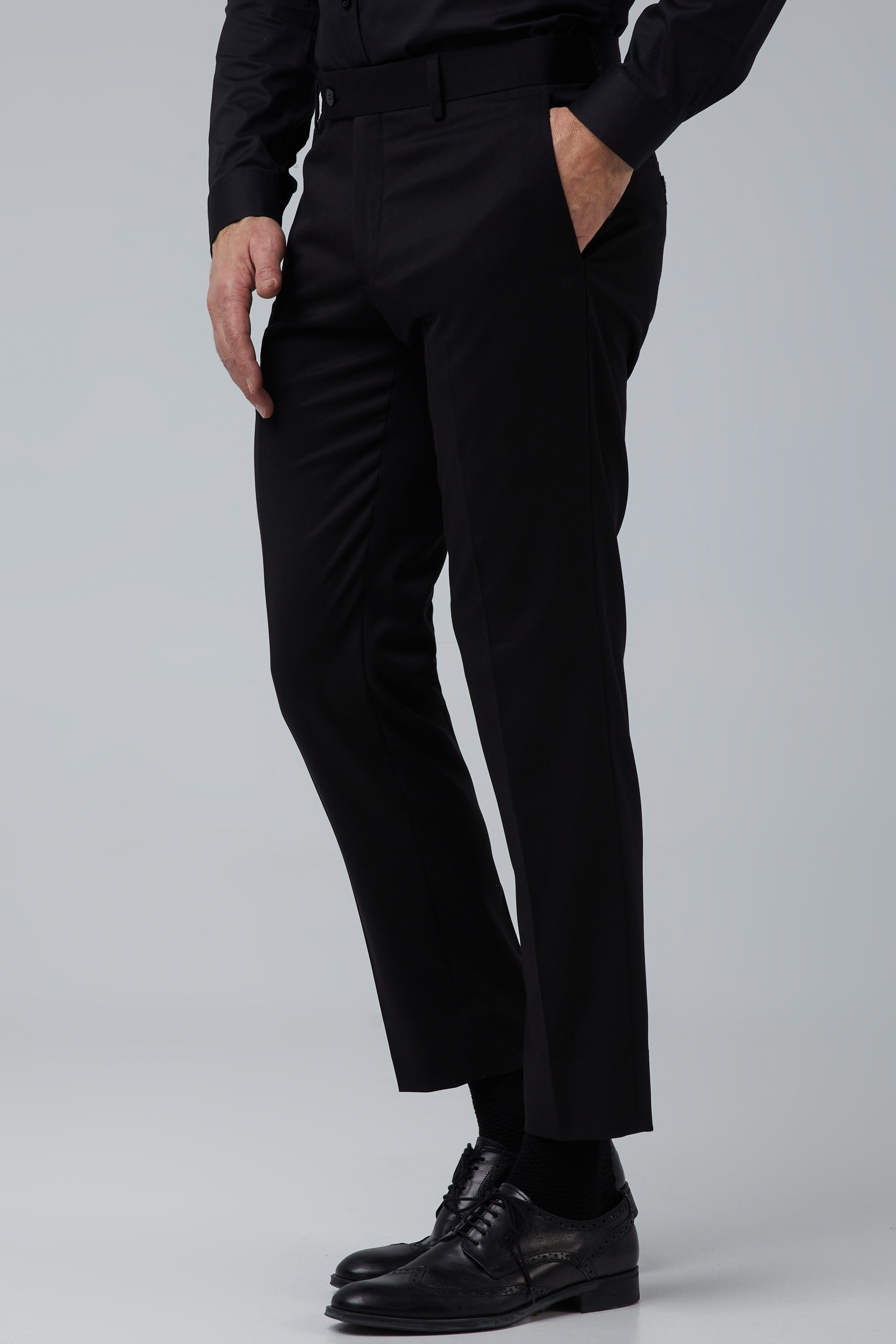 Classic Black Elastic Trousers In Slim Fit | Aristoteli Bitsiani
